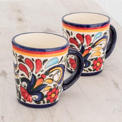 Ceramic mugs, Vibrant Garden (pair)