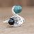 Jade cocktail ring, 'By The Way' - Sterling and Jade Cocktail Ring thumbail