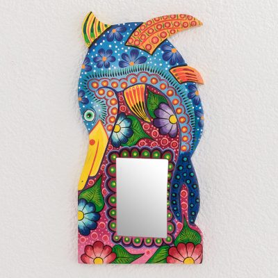 Wood wall mirror, Swordfish