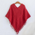 Cotton poncho, 'Fresh Chili' - Bright Red Open Weave Cotton Poncho (image 2) thumbail