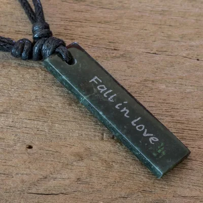 Jade pendant necklace, Remember to Fall in Love