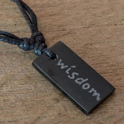 Jade pendant necklace, Wisdom in Black