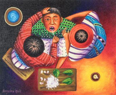 'Maya Dentist' - Bird's-Eye View Maya Dentist Painting