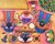 'Life in My Village' - Naif Folk Painting of Maya Women Working at Home thumbail