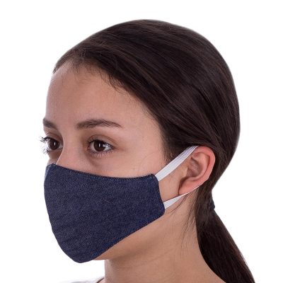 Contoured face masks, Blue Denim Style (pair, small)