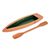 Wood sculpture, 'Rivers of Costa Rica in Green' (9 inch) - Hand Carved Cedar Wood Canoe Sculpture (9 inch) (image 2a) thumbail