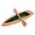 Wood sculpture, 'Rivers of Costa Rica in Green' (9 inch) - Hand Carved Cedar Wood Canoe Sculpture (9 inch) (image 2b) thumbail