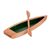 Wood sculpture, 'Rivers of Costa Rica in Green' (9 inch) - Hand Carved Cedar Wood Canoe Sculpture (9 inch) (image 2c) thumbail