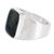 Men's jade single stone ring, 'Virtue in Dark Green' - Dark Green Jade Men's Statement Ring from Guatemala (image 2a) thumbail