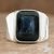 Men's jade single stone ring, 'Virtue in Dark Green' - Dark Green Jade Men's Statement Ring from Guatemala (image 2b) thumbail
