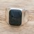 Men's jade single stone ring, 'Virtue in Dark Green' - Dark Green Jade Men's Statement Ring from Guatemala (image 2c) thumbail