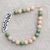 Ceramic and pewter beaded pendant necklace, 'Lunar Crescent' - Lenca Style Ceramic Beaded Necklace thumbail