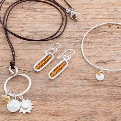 Fine silver and citrine jewelry set, 'Sun's Splendor' (3 pieces) - Three Piece Jewelry Set with Citrine