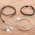 Fine silver and amethyst jewelry set, 'Jumay Magic' (3 pieces) - Leather and Fine Silver Jewelry Set with Amethyst (3 Pieces) thumbail