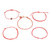Macrame bracelet set, 'Fruit Punch' (set of 5) - Red Macrame Bracelets (Set of 5) (image 2b) thumbail