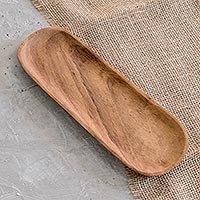 Wood platter, 'Natural Addition' - Handcrafted Wood Platter from Guatemala