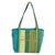 Cotton shoulder bag, 'Island Stripe in Green' - Handloomed Cotton Shoulder Bag (image 2a) thumbail
