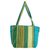 Cotton shoulder bag, 'Island Stripe in Green' - Handloomed Cotton Shoulder Bag (image 2c) thumbail
