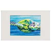 'Colors of the Sea' - Sea Turtle Watercolor Painting