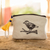 Canvas cosmetic bag, 'Pajarito Birdie' - Linocut Printed Cosmetic Bag With Tassel and Plastic Lining (image 2) thumbail
