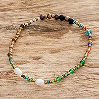Multi-gemstone beaded stretch bracelet, 'Always Eclectic' - Handcrafted Multi-Gem Bracelet