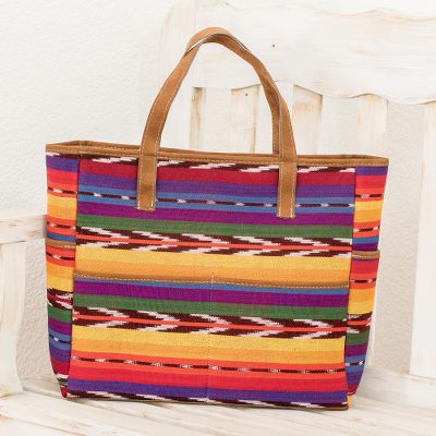 Cotton tote bag, Sun and Rainbow
