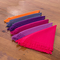 Cotton napkins, 'Spring Facets' (set of 6) - Set of 6 Handwoven Cotton Napkins with Vibrant Palette
