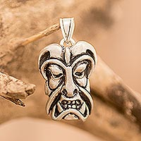 Silver pendant, 'Boruca Heritage' - Traditional Boruca Silver Pendant from Costa Rica