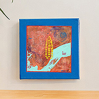 'Our Cause' - Signed Stretched Abstract Painting in a Warm Color Scheme
