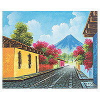 'Antigua Guatemala' - Oil on Canvas Impressionist Painting of Antigua Guatemala