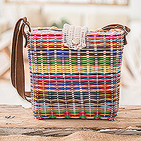 Handwoven tote bag, 'Color Explosion' - Colorful Eco-Friendly Handwoven Tote from Guatemala