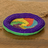 Cotton flying disc, 'Purple Launch' - Handcrafted Crocheted Purple Cotton Flying Disc
