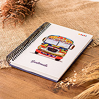 Paper journal, 'The Bus and Guatemala' - Cultural Chicken Bus-Themed Paper Journal from Guatemala