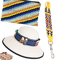 Curated gift set, 'Resort Ready' - Handcrafted Tropical Woven and Beaded Curated Gift Set