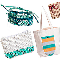 Curated gift set, 'Shore Joy' - Shore-Inspired Turquoise, Ivory and Yellow Curated Gift Set