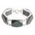 Jade link bracelet, 'Maya Empress' - Polished Sterling Silver Bracelet with Dark Green Jade Links thumbail