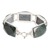 Jade link bracelet, 'Maya Empress' - Polished Sterling Silver Bracelet with Dark Green Jade Links (image 2c) thumbail