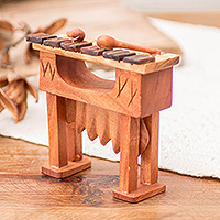 Mahogany home accent, 'Tropical Rythm' - Hand-Carved Eco-Friendly Mahogany Wood Marimba Home Accent