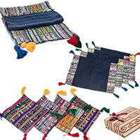 Curated gift set, 'Guatemalan Elegant Dining' - 4 Placemats 4 Coasters and Table Runner Curated Gift Set