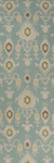 Flat-weave tribal pattern wool area rug, 'Romantic' - Flat-Weave Tribal Pattern Light Blue and Ivory Wool Area Rug (image 2f) thumbail