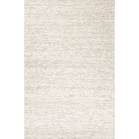 Textured stripe ivory/wheat wool area rug, 'Nomen' - Textured Stripe Ivory/Wheat Wool Area Rug