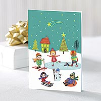 UNICEF holiday greeting cards, 'Nostalgic Daydreams' (set of 10) - UNICEF Christmas Cards (set of 10)