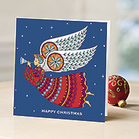 Unicef holiday greeting cards, 'The Christmas Angel' (set of 12) - UNICEF Sustainable Christmas Cards (set of 12)