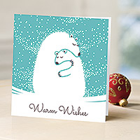 Unicef holiday greeting cards, 'Holiday Bear Hug' (set of 12) - UNICEF Sustainable Christmas Cards (set of 12)