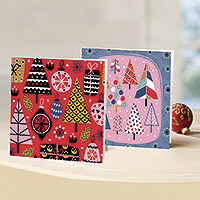 Unicef holiday greeting cards, 'Decorate & Celebrate' (set of 12) - UNICEF Sustainable Christmas Cards (set of 12)