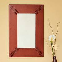 Leather mirror,