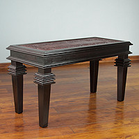 Leather coffee table,