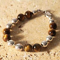 Tiger s eye beaded bracelet Coffee Bean Peru