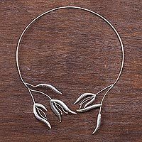 Silver wrap necklace,