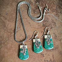 Chrysocolla jewelry set Renewal Peru